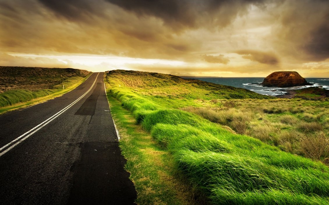 Download Wallpaper Great view - Road trip in the nature HD wallpaper