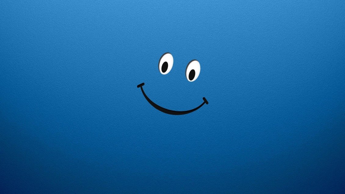 Download Wallpaper Two eyes and a happy smile face on a blue background