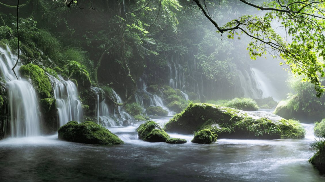 Download Wallpaper Nature is the most beautiful in the world - Waterfall time