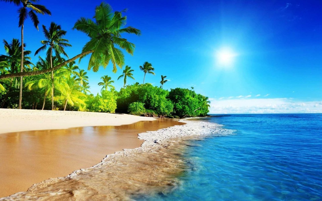 Download Wallpaper Wonderful summer time on the island - Sun beach sand gold