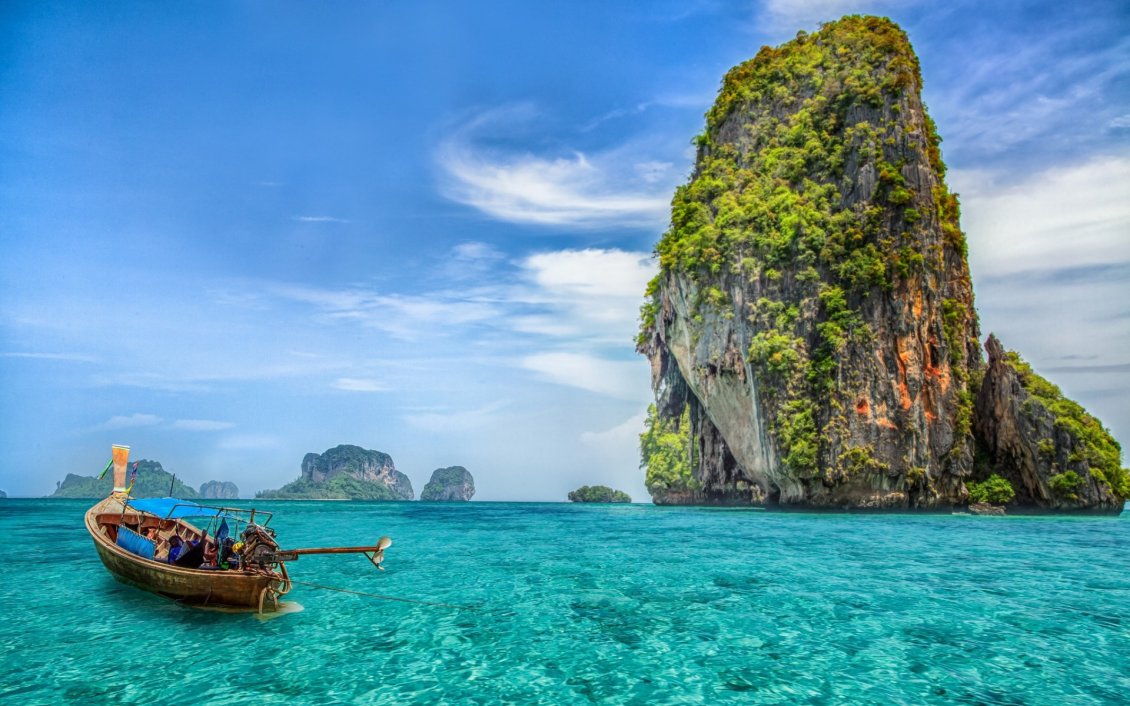 Download Wallpaper Thailand Pucket beautiful island - boat walk
