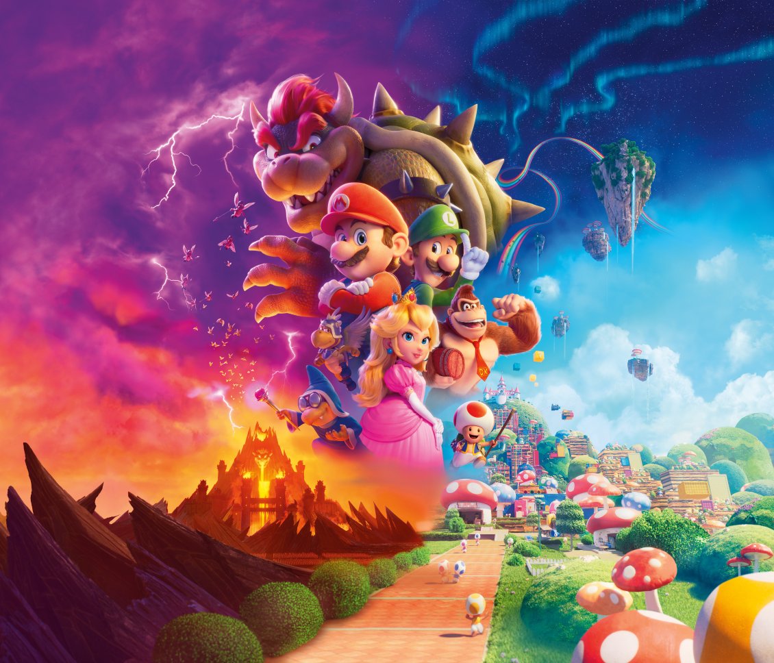 Download Wallpaper Mario team in action - Big Bowser and Peach Princess