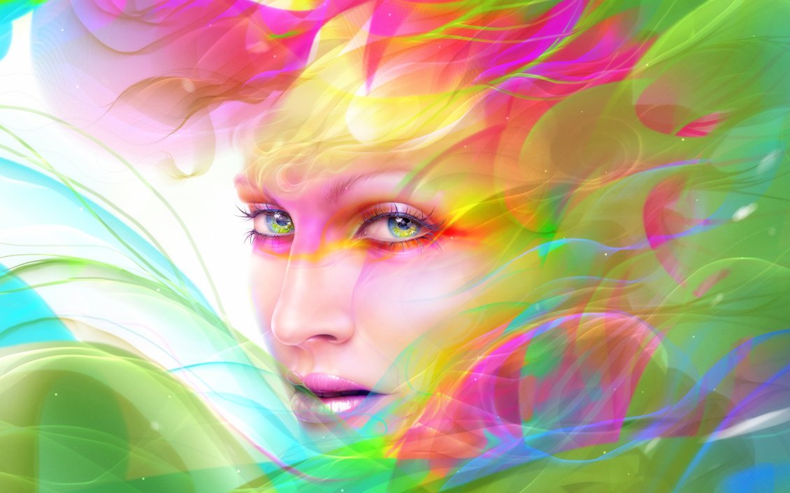 Download Wallpaper Magic colors - Wonderful woman painted