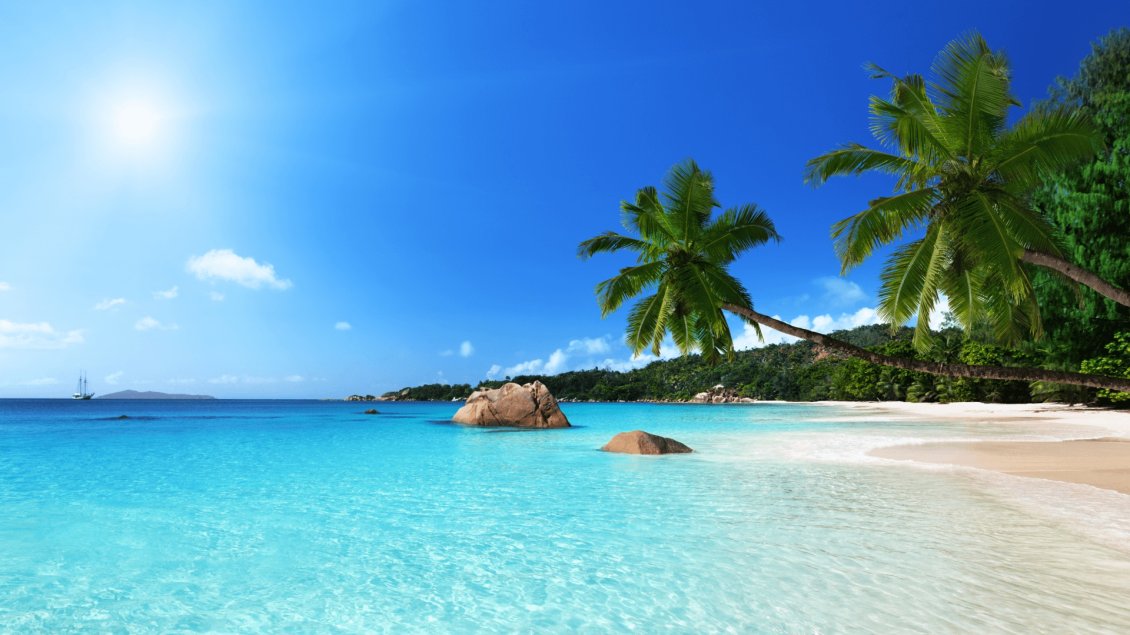 Download Wallpaper Wonderful summer holiday on a island blue ocean water