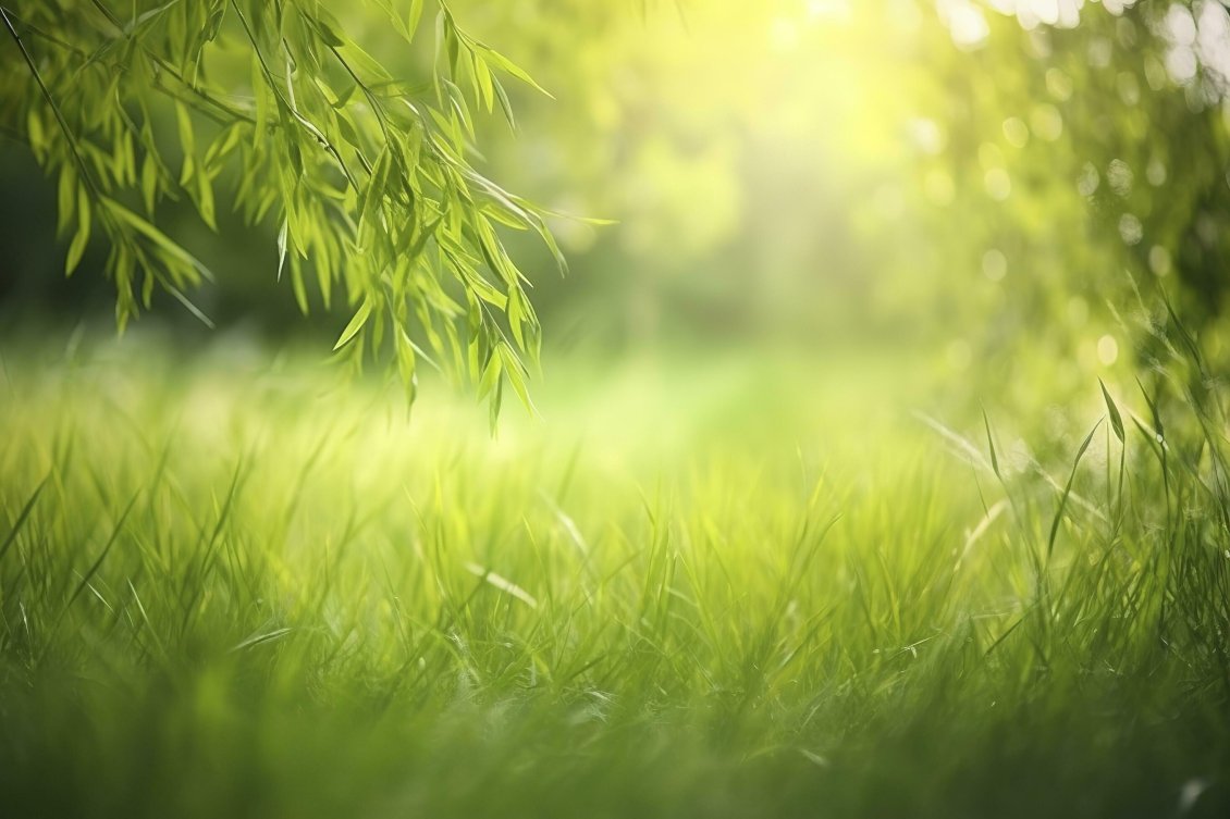 Download Wallpaper Fresh green grass in the morning spring day