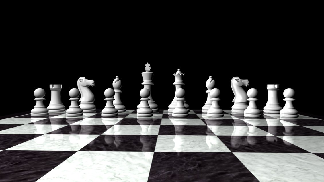 Download Wallpaper Clear chess table mirror - White is the first