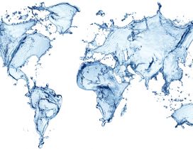 Map of the world make of water