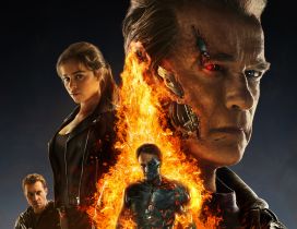 Terminator Genisys - Arnold Schwarzenegger and Emilia Clarke