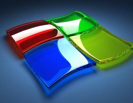 Windows 7 logo - 3D  Wallpaper