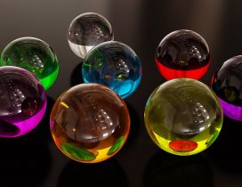 Many colorful marbles, 3D Wallpaper