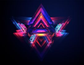 Abstract multiple colored pyramids