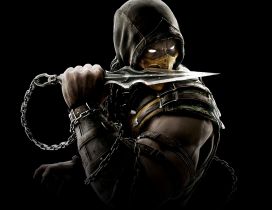 Scorpion Mortal Kombat X on black background