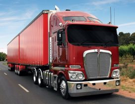 Awesome red Kenworth truck