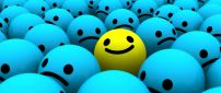Smiley face - blue sad and yelow happy