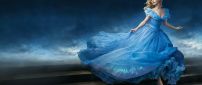 Cinderella with Lily James actress in blue dress