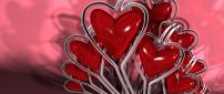 Red hearts - 3D Wallpaper