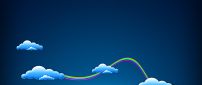 Linking rainbow clouds abstract