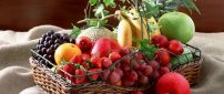 Basket full of fresh fruits