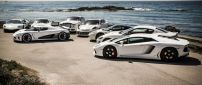 Collection of white supercars