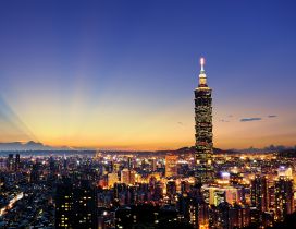 Awesome sunset view from Taipei