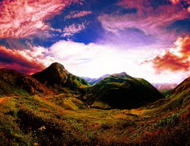 Beautiful and colorful mountain landscape