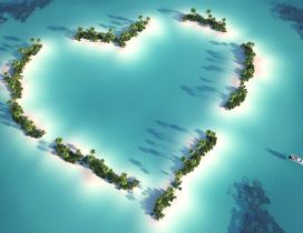 Heart in the sea - Romantic wallpaper