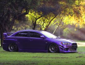 Purple Mitsubishi Lancer tuning