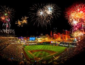 Fireworks on the stadium, victory - PNC Park