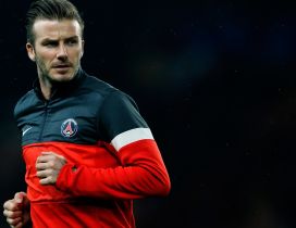 David Beckham running in training
