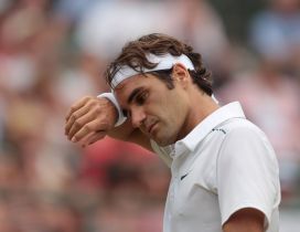 Roger Federer after a game of tennis