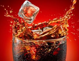 Cola drink with ice