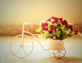 Traditional wedding bike with flowers