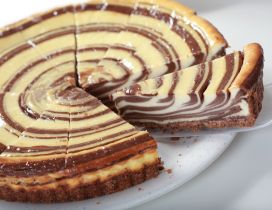 Cheesecake with vanilla and chocolate