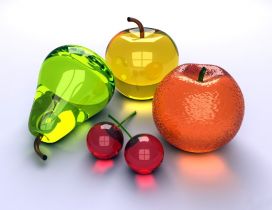 Colored fruits from glass - abstract wallpaper