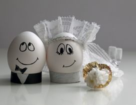 Wedding time - Bride and bridegroom eggs