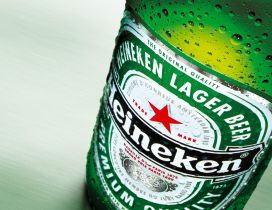 Heineken cold beer bottle