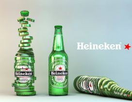 Abstract Heineken bottles - HD wallpaper