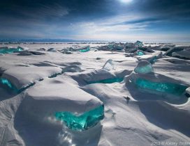 Ice and snow on the Baikal lake