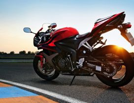 Red Honda CBR 600RR on the road
