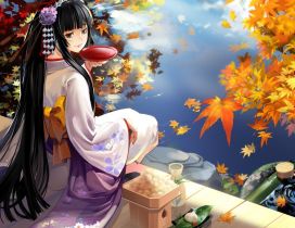 Anime Geisha - Beautiful anime landscape