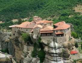 Monastery on a cliff - Buildings on a mountaintop