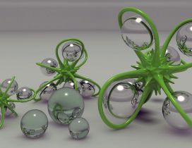 Digital art - 3D balls and figure wallpaper