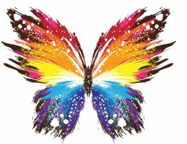Multicolored drawing abstract butterfly