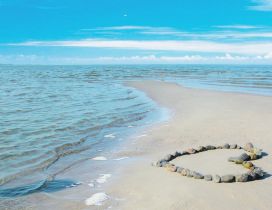 A heart from stones on the beach