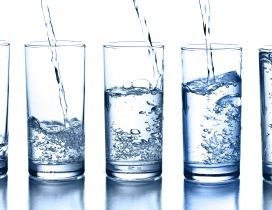 Chart of glasses with clean water