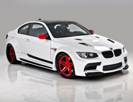 White and red BMW M3 Coupe E92