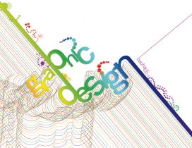 Many colorful lines in a graphic design wallpaper