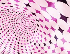 Pink tunnel with white bubbles - Design wallpaper