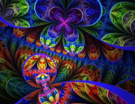 Colorful fractal flowers - Design wallpaper