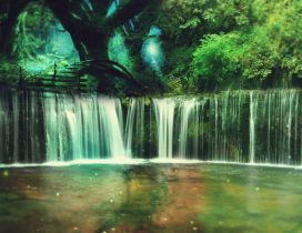 A largest waterfall in the forest - Fantasy place